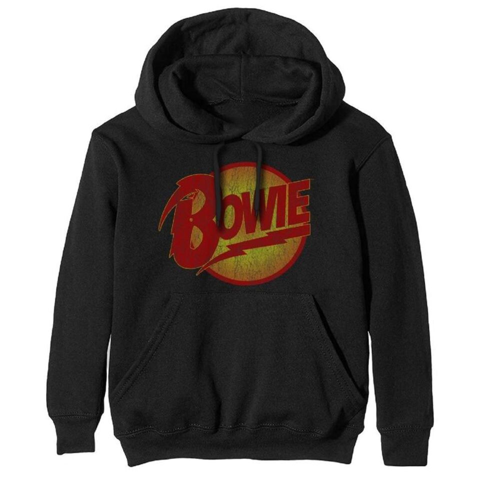 David Bowie Unisex Adult Diamond Dogs Vintage Logo Hoodie / Black